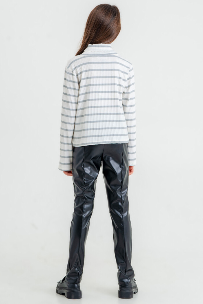 Kız Çocuk Gri Balıkçı Yaka 8-12 Yaş Takım - 23323-4