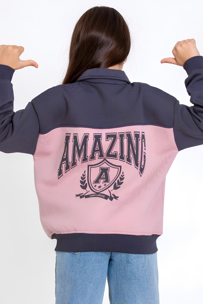 Kız Çocuk Gül Kurusu  8-12 Yaş Mont - 23215-1