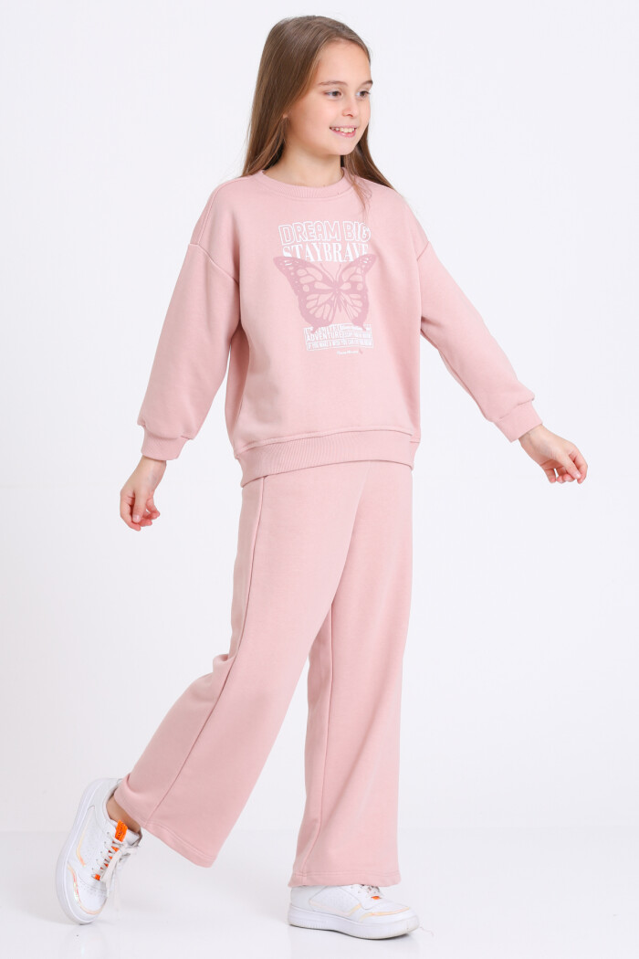 Kız Çocuk Gül Kurusu Dream Big Staybrave Baskı 5-9 Yaş Takım - 23302-3