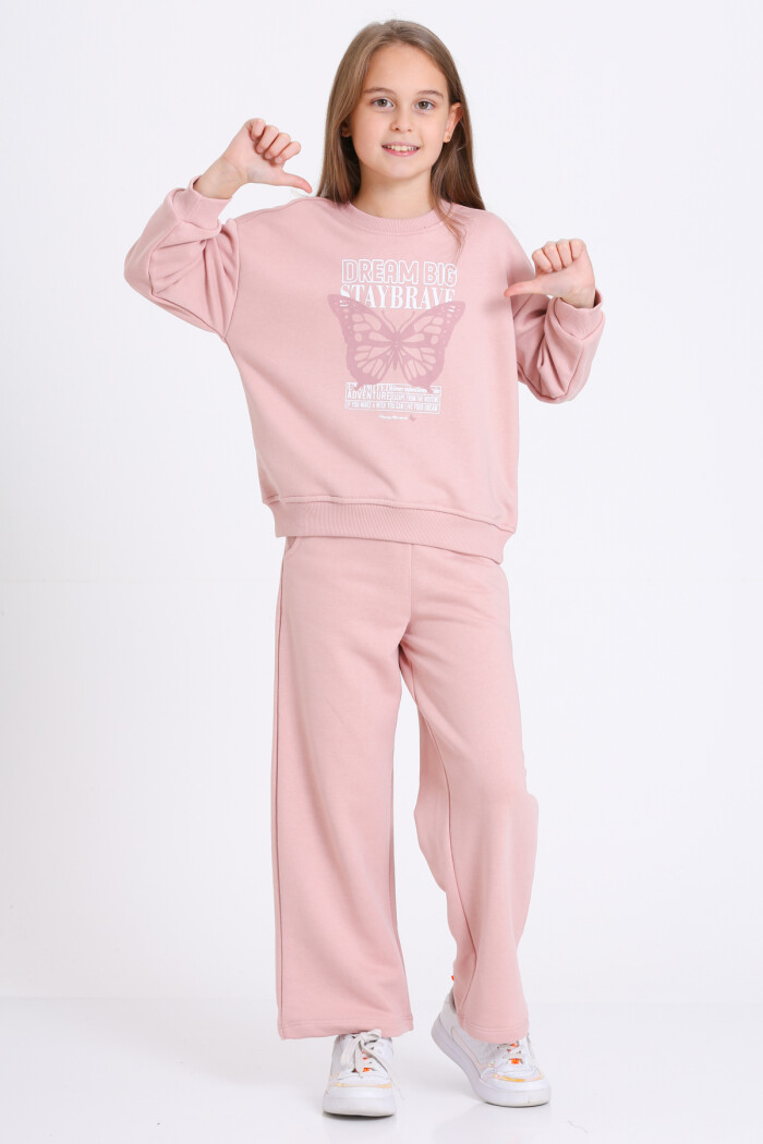 Kız Çocuk Gül Kurusu Dream Big Staybrave Baskı 5-9 Yaş Takım - 23302-3