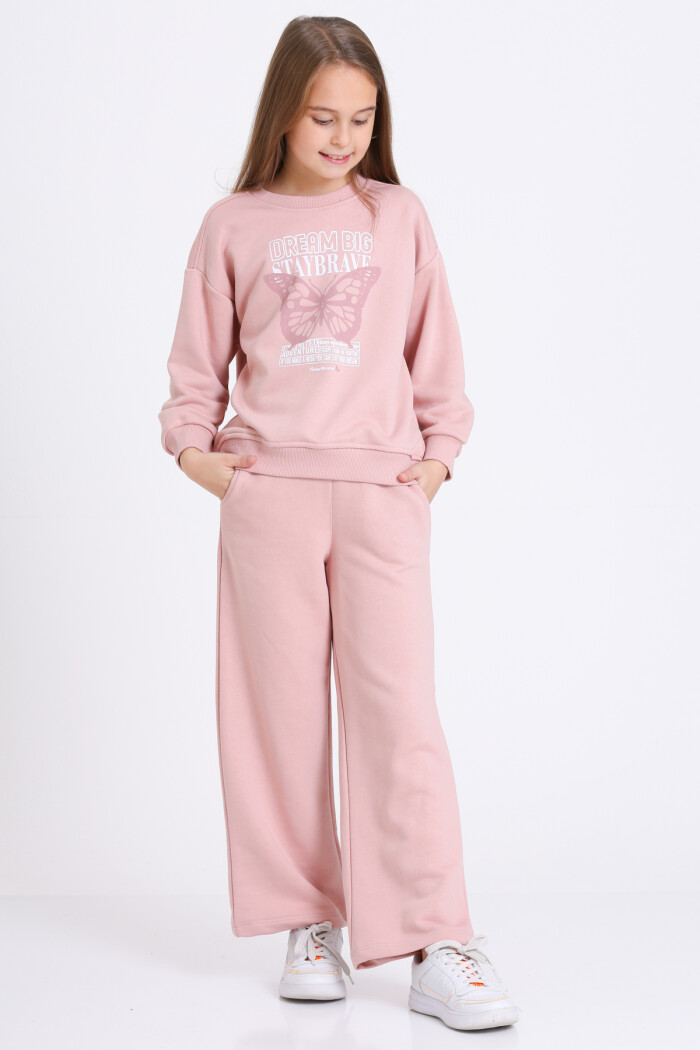 Kız Çocuk Gül Kurusu Dream Big Staybrave Baskı 5-9 Yaş Takım - 23302-3