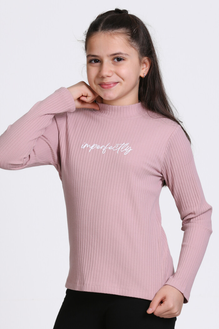 Kız Çocuk Gül Kurusu Fitilli 4-12 Yaş Badi - 23328-5