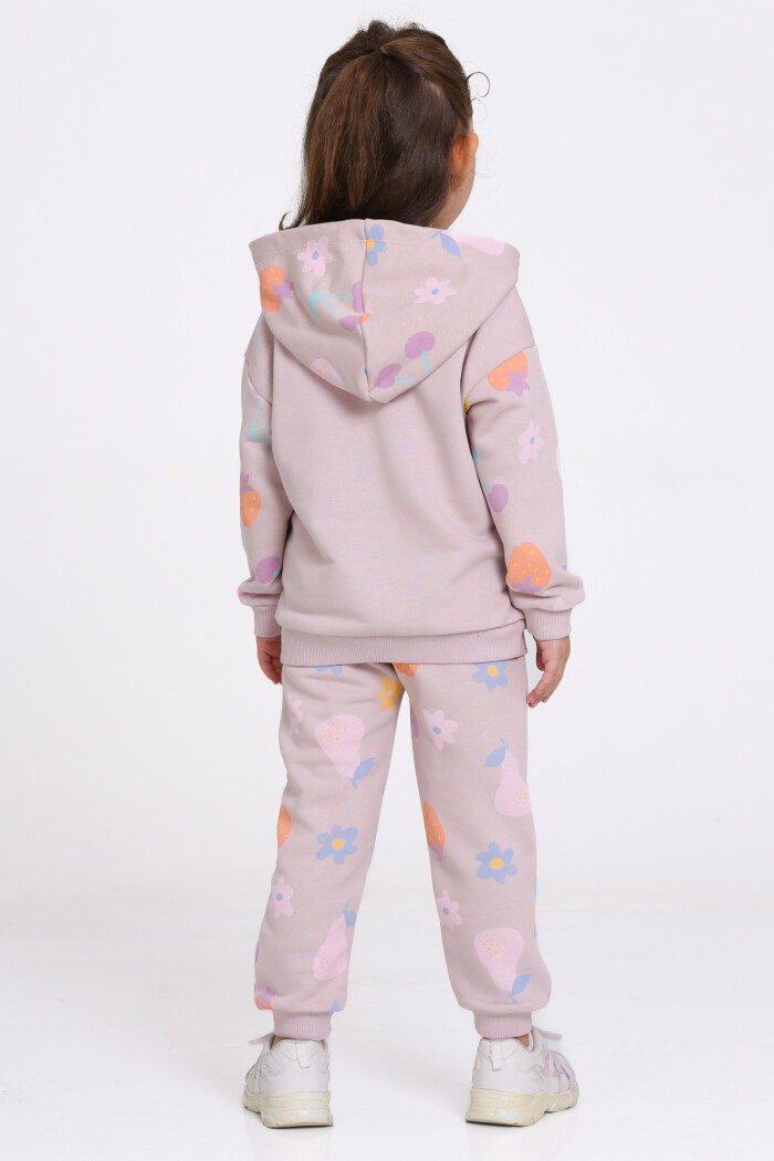 Kız Çocuk Gül Kurusu Happy Baskı 1-5 Yaş Takım - 23277-4