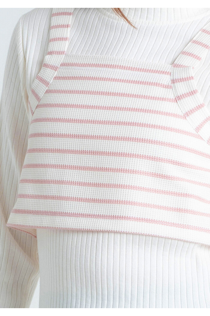 Kız Çocuk Gül Kurusu Süveterli 4-12 Yaş Sweatshirt - 23330-3