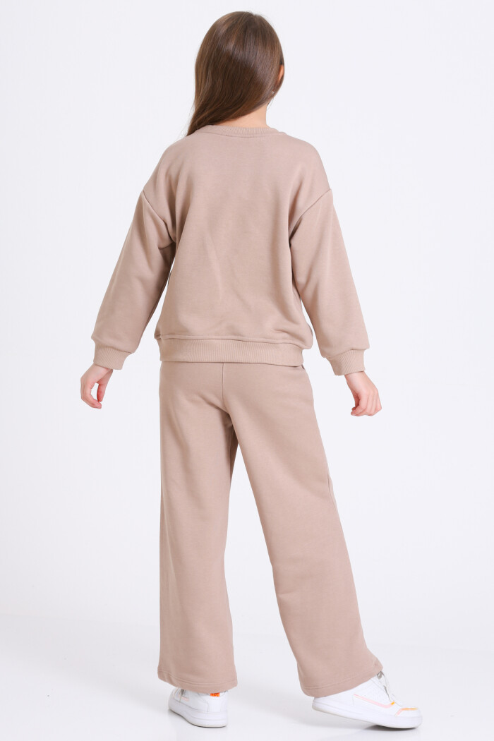 Kız Çocuk Kahve Dream Big Staybrave Baskı 5-9 Yaş Takım - 23302-1