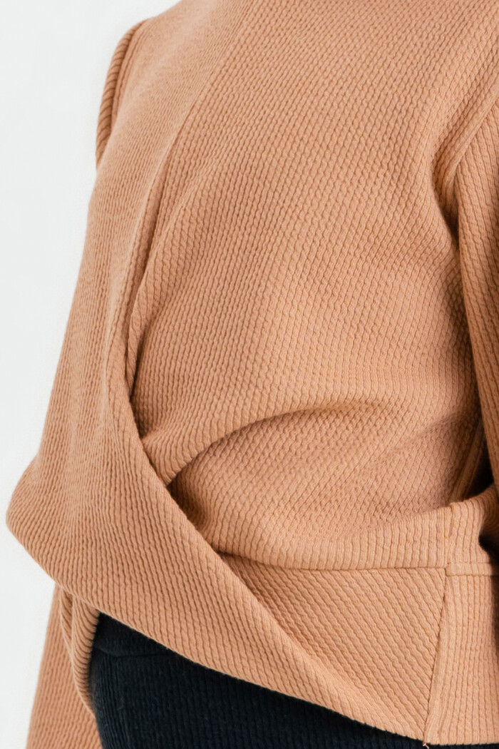 Kız Çocuk Kahve Düğümlü 4-12 Yaş Sweatshirt - 23331-3