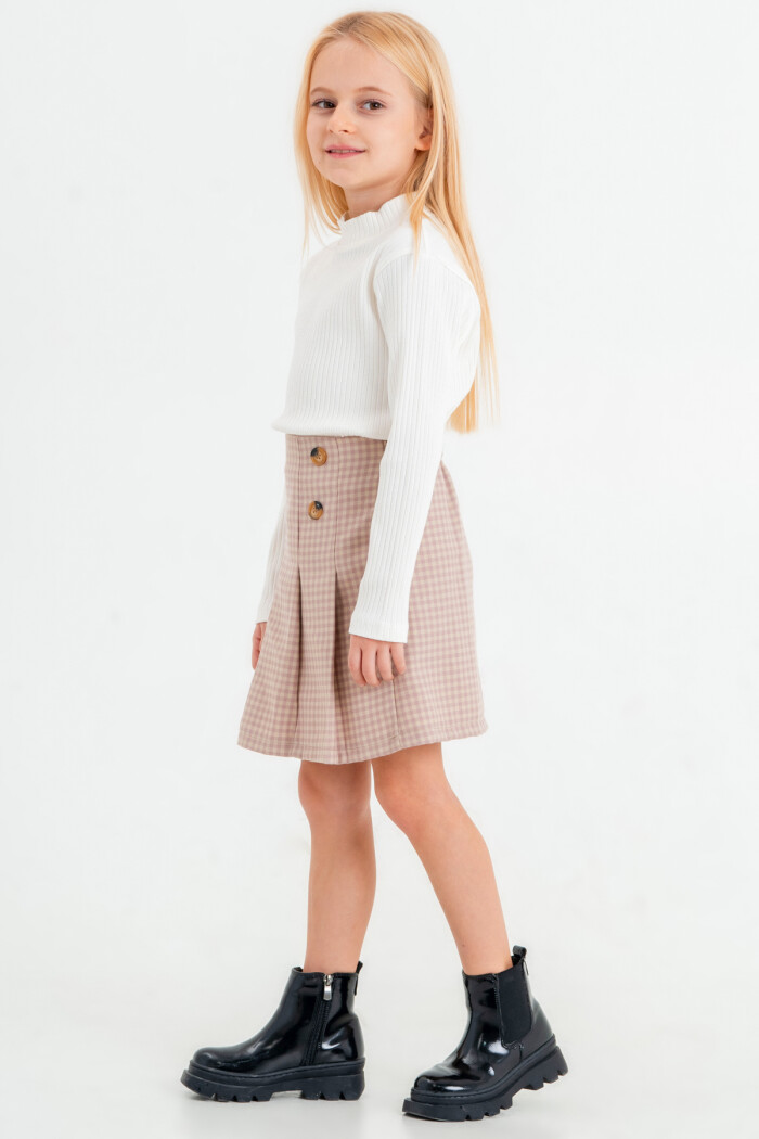 Kız Çocuk Gül Kurusu Fitilli 5-9 Yaş Takım - 23444-4