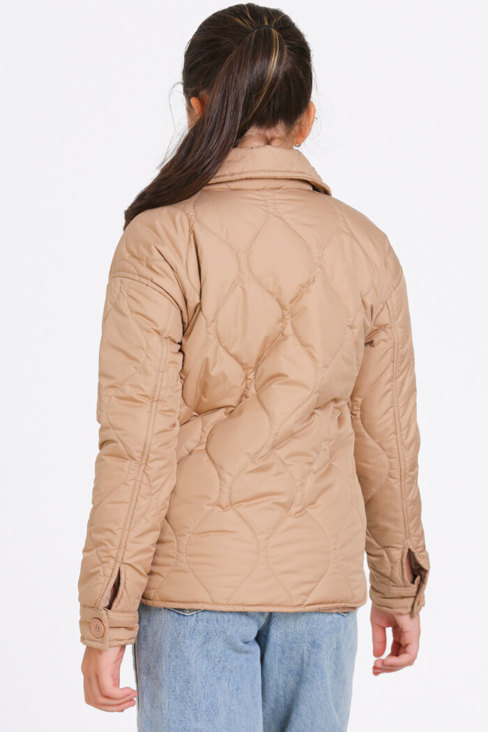 Kız Çocuk Kahve Kapitone Mevsimlik 7-12 Yaş Mont - 23242-3