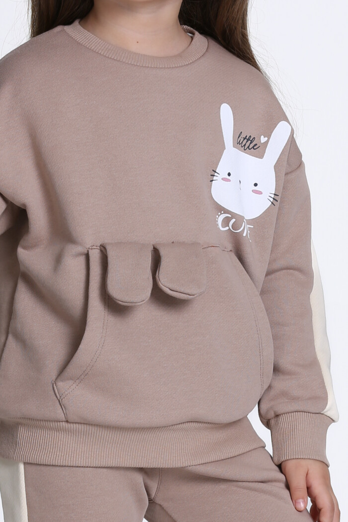 Kız Çocuk Kahve Little Cutie Baskı 1-5 Yaş Takım - 23304-4