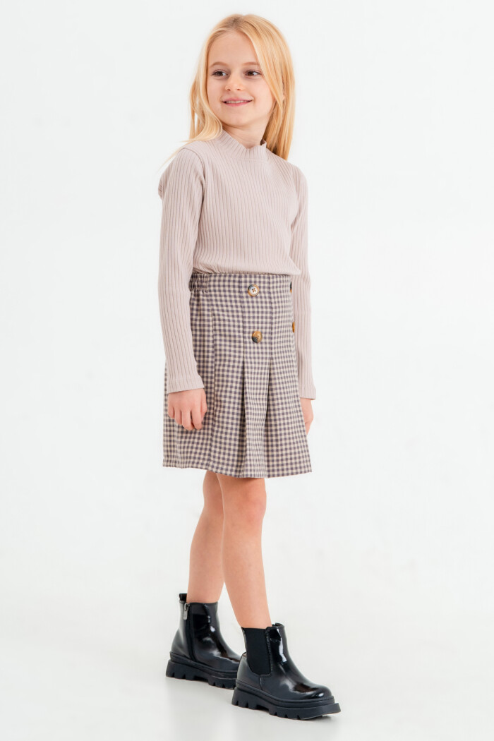 Kız Çocuk Krem Fitilli 5-9 Yaş Takım - 23444-2