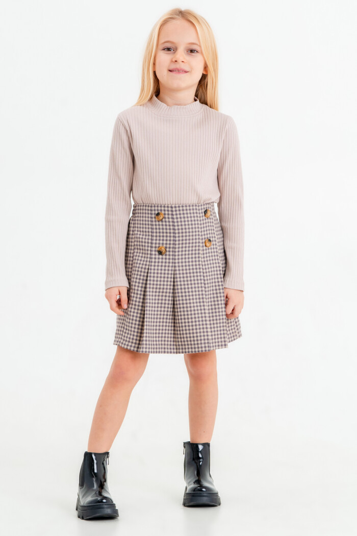 Kız Çocuk Krem Fitilli 5-9 Yaş Takım - 23444-2