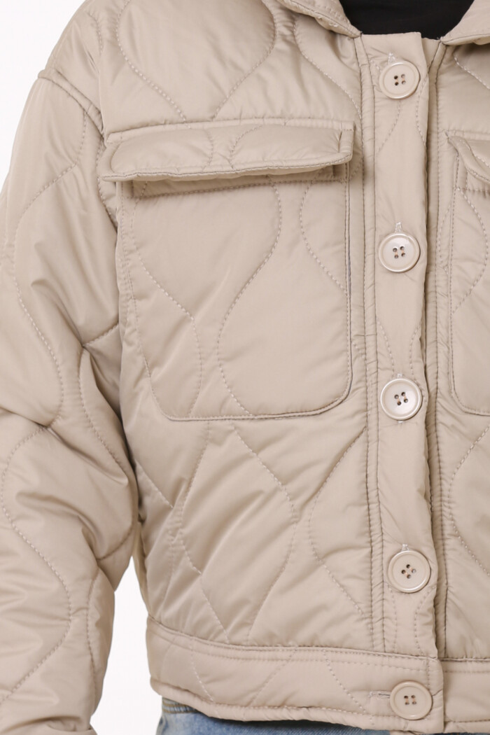 Kız Çocuk Krem Kapitone Mevsimlik 7-12 Yaş Mont - 23241-4