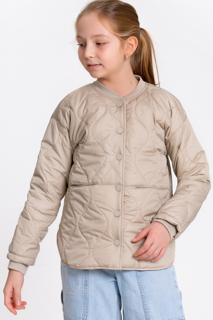 Kız Çocuk Krem Kapitone Mevsimlik 7-12 Yaş Mont - 23243-2