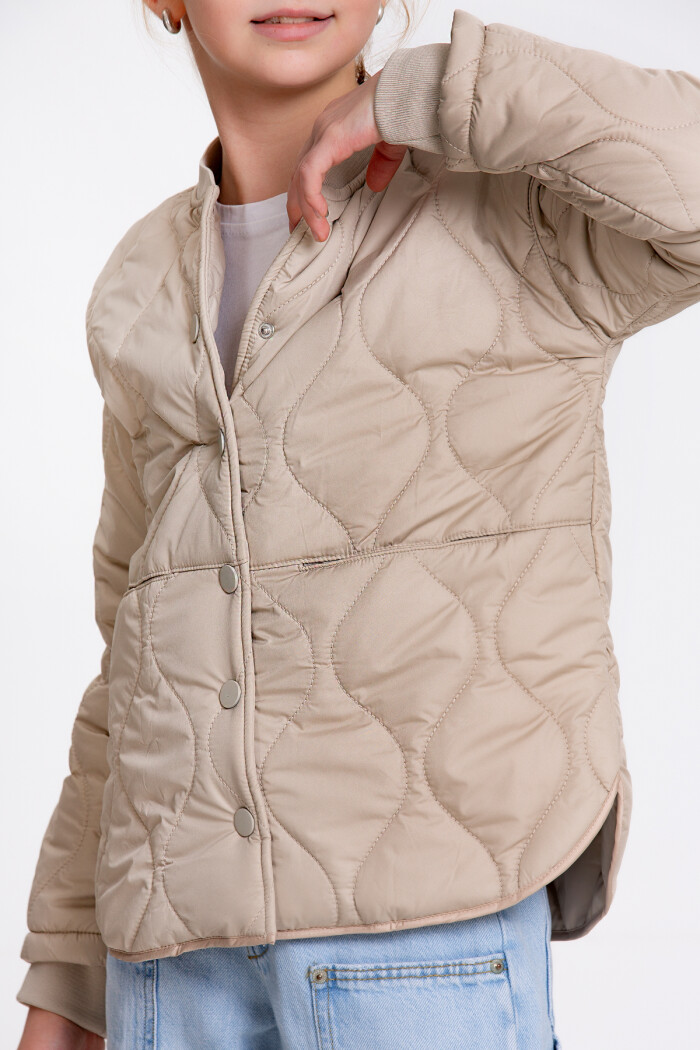 Kız Çocuk Krem Kapitone Mevsimlik 7-12 Yaş Mont - 23243-2