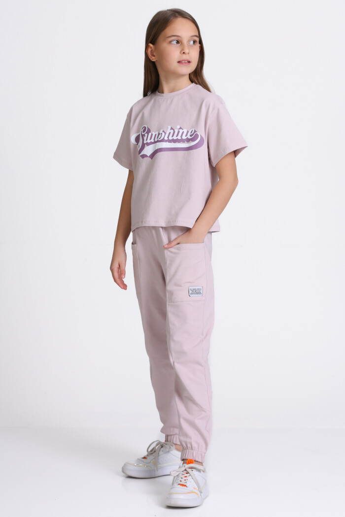 Lila Sunshine Baskı 5-9 Yaş Takım - 2403-3