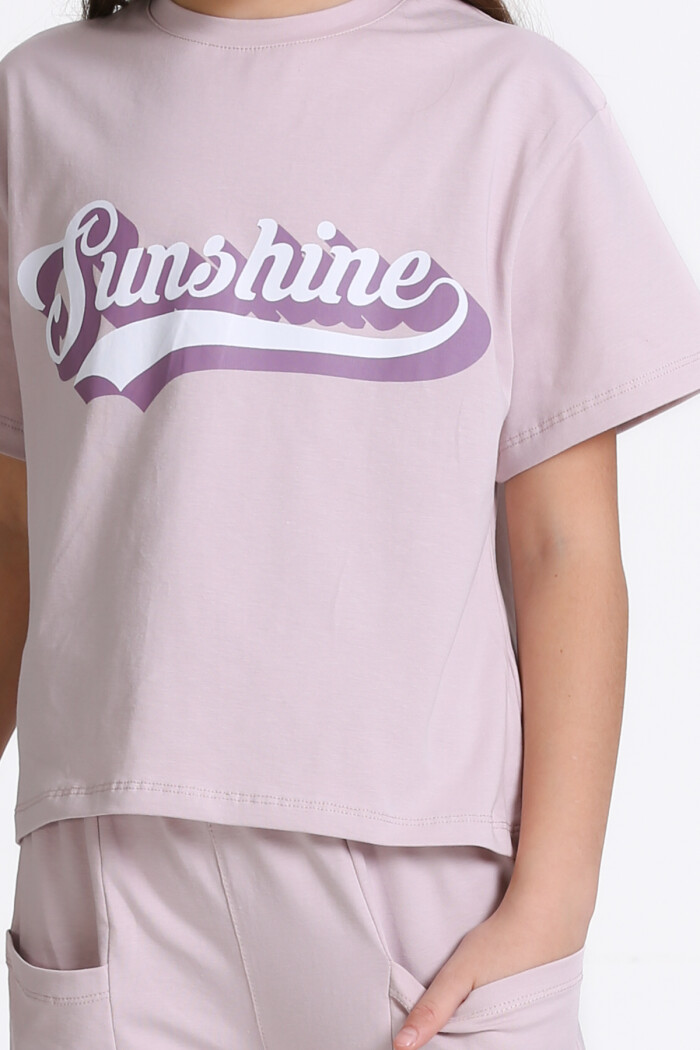 Lila Sunshine Baskı 5-9 Yaş Takım - 2403-3