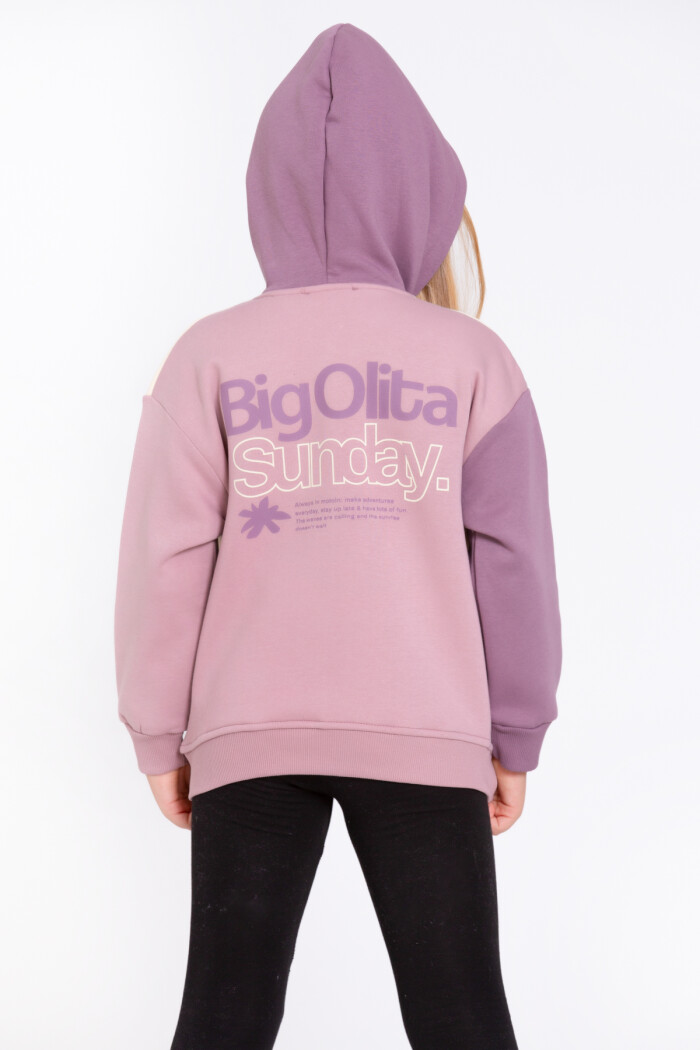 Kız Çocuk Mürdüm Big Olita Sunday Baskı 5-9 Yaş Hırka - 23208-1