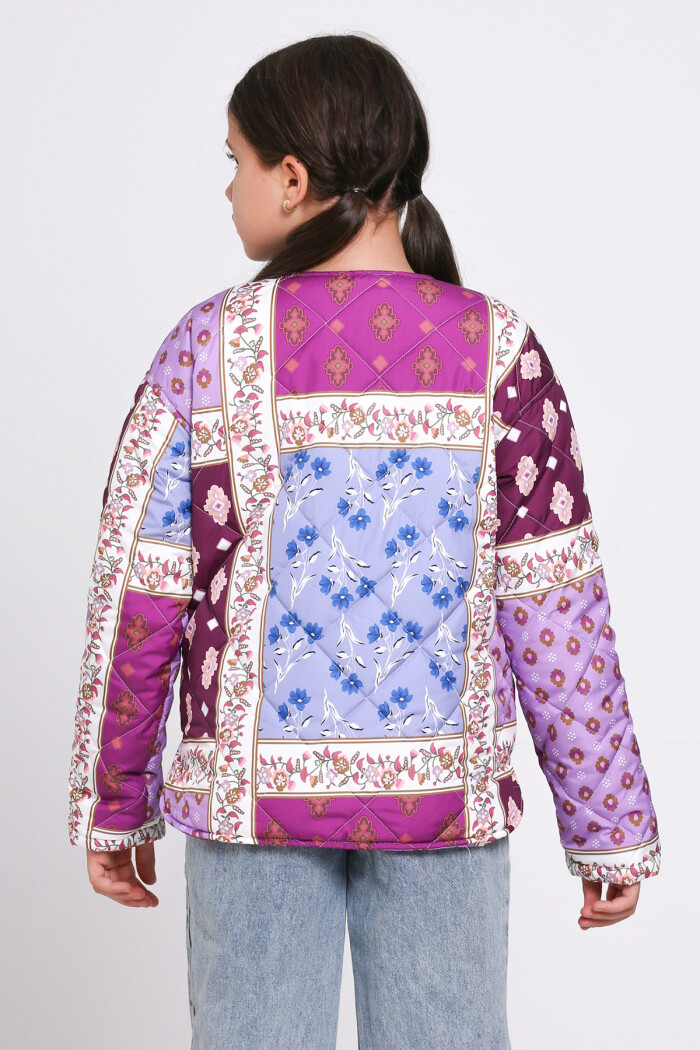 Kız Çocuk Mürdüm Kapitone Mevsimlik 7-12 Yaş Mont - 23244-3