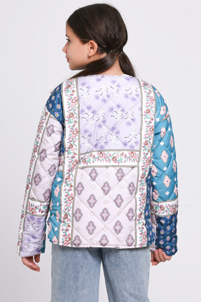 Kız Çocuk Petrol Kapitone Mevsimlik 7-12 Yaş Mont - 23244-2