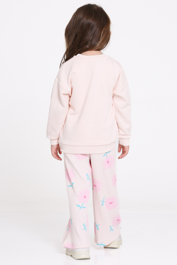 Kız Çocuk Pudra Ballet & Unicorns Make Me Happy Baskı 1-5 Yaş Takım - 23278-3