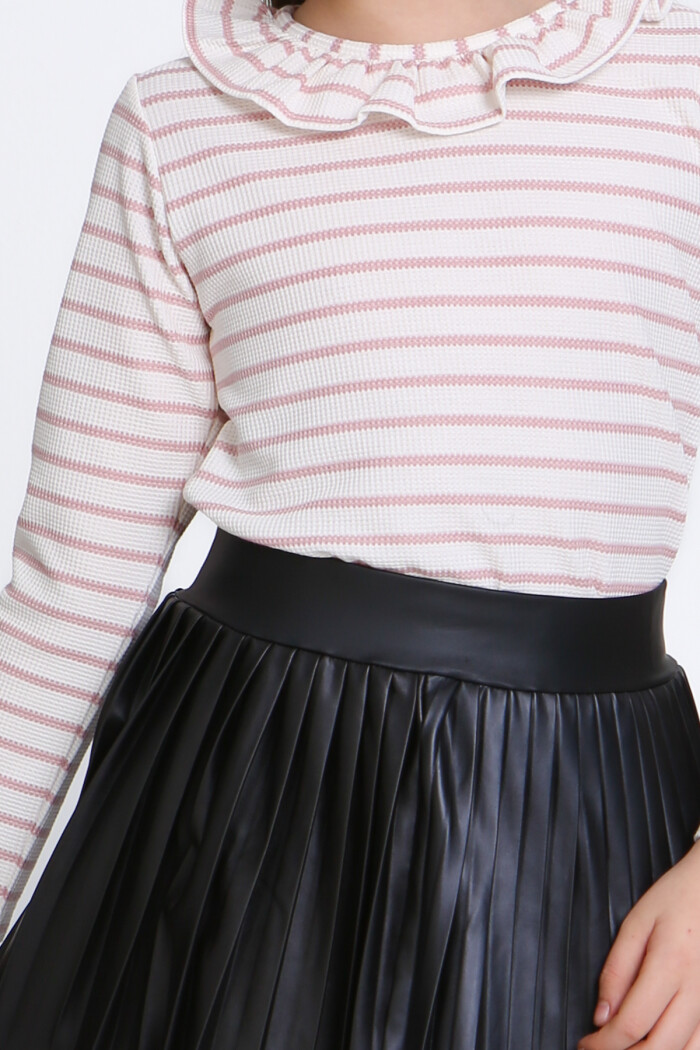 Kız Çocuk Pudra Etekli 3-7 Yaş Takım - 23310-2