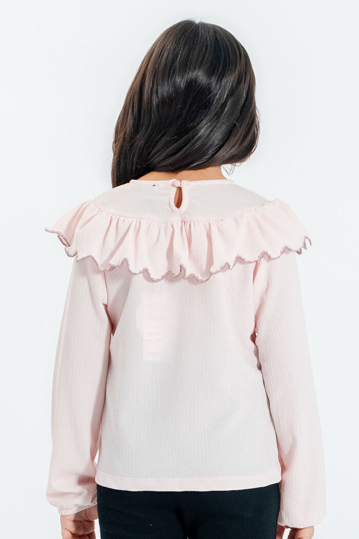 Kız Çocuk Pudra Fırfırlı 4-12 Yaş Badi - 23333-3