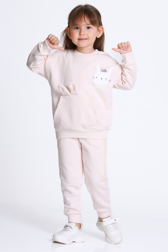 Kız Çocuk Pudra Little Cutie Baskı 1-5 Yaş Takım - 23304-2