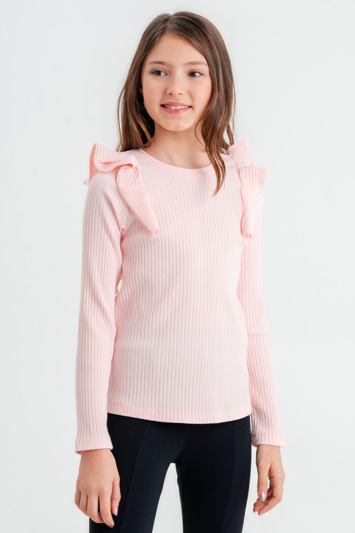 Kız Çocuk Pudra Pileli 4-12 Yaş Badi - 23326-4