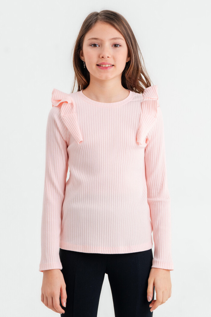 Kız Çocuk Pudra Pileli 4-12 Yaş Badi - 23326-4