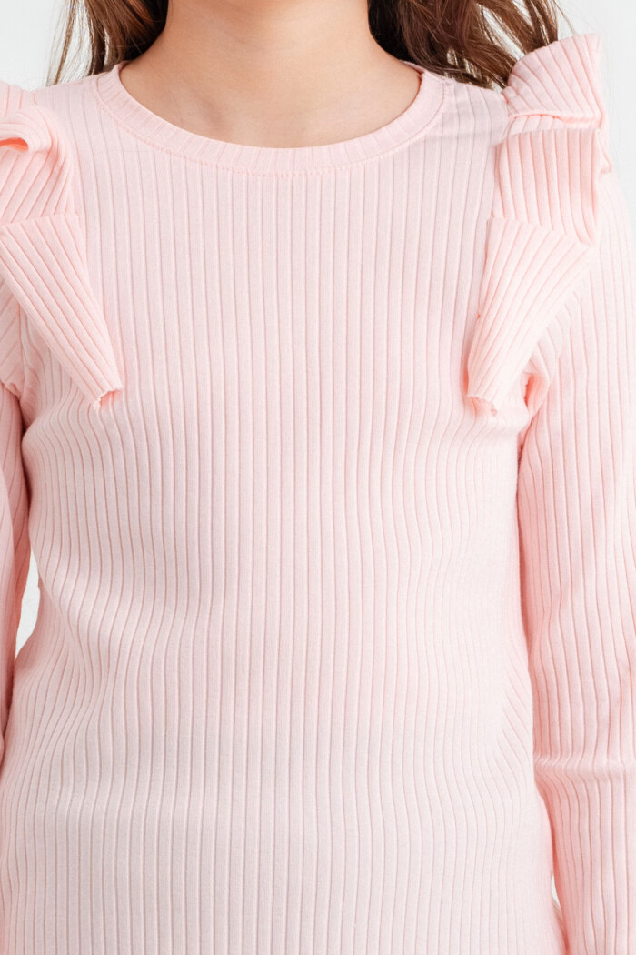 Kız Çocuk Pudra Pileli 4-12 Yaş Badi - 23326-4