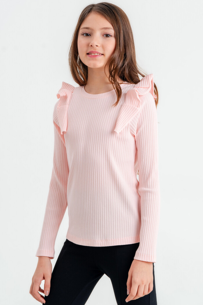 Kız Çocuk Pudra Pileli 4-12 Yaş Badi - 23326-4