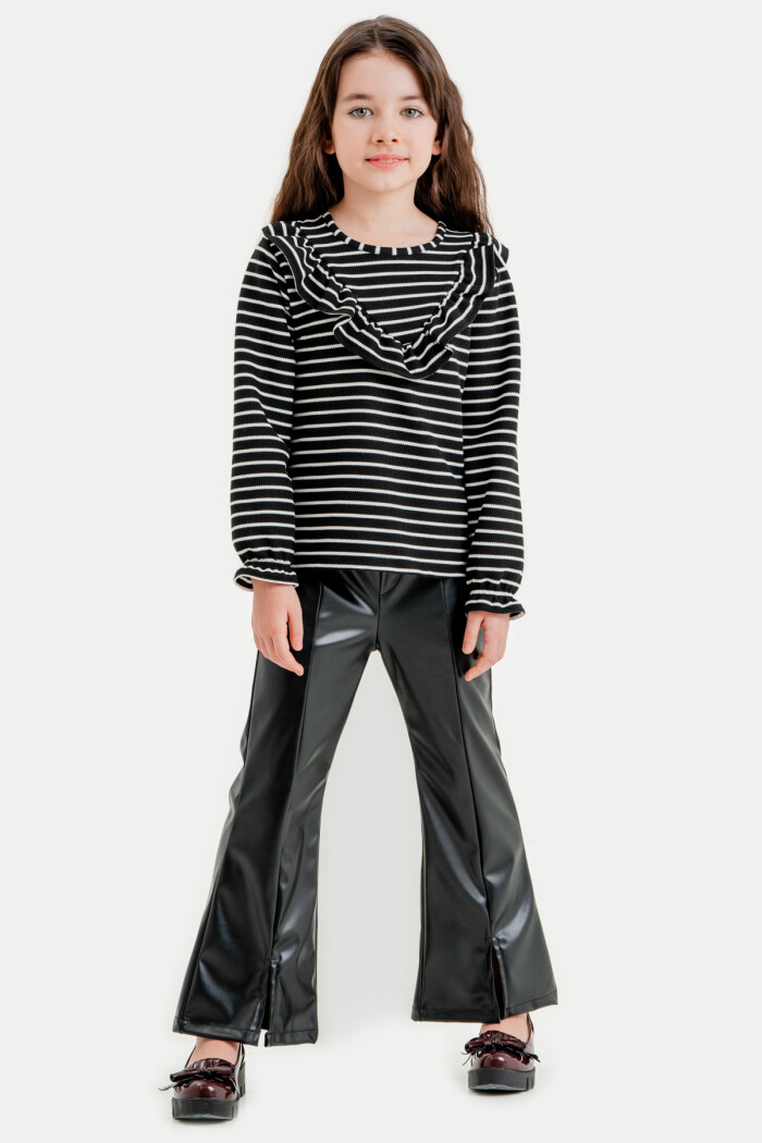 Kız Çocuk Siyah Çizgili 3-7 Yaş Takım - 23312-1