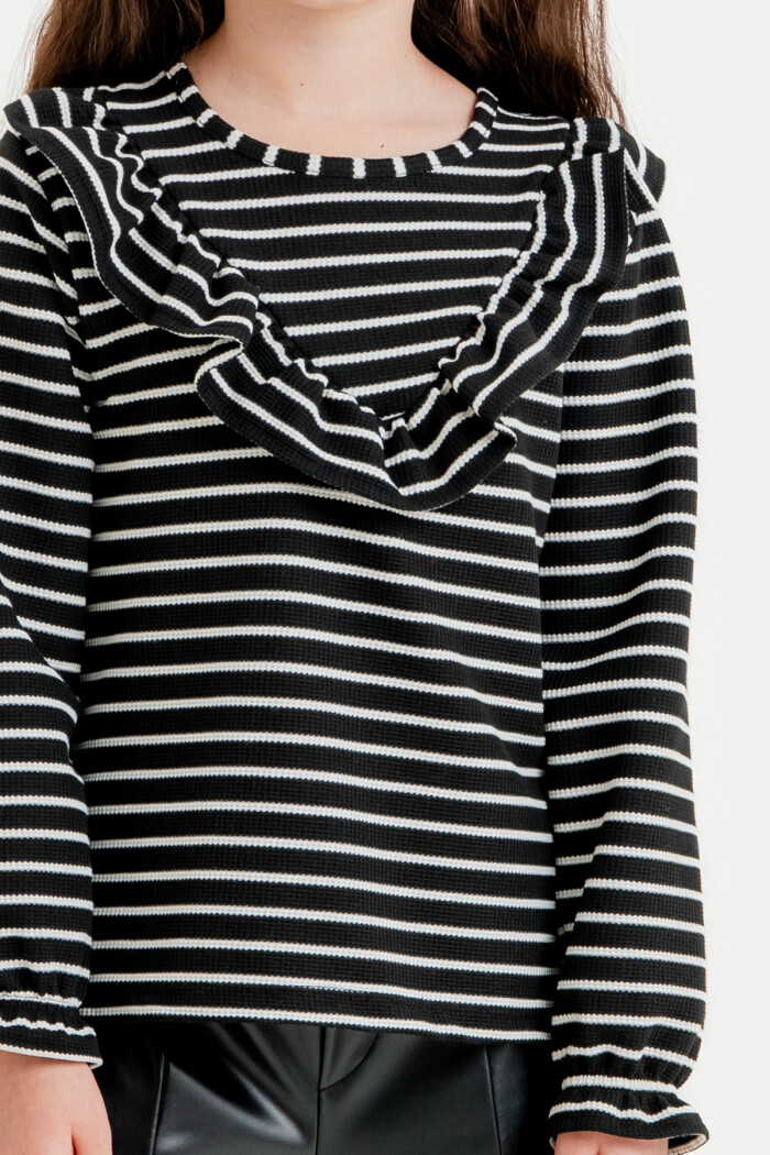 Kız Çocuk Siyah Çizgili 3-7 Yaş Takım - 23312-1