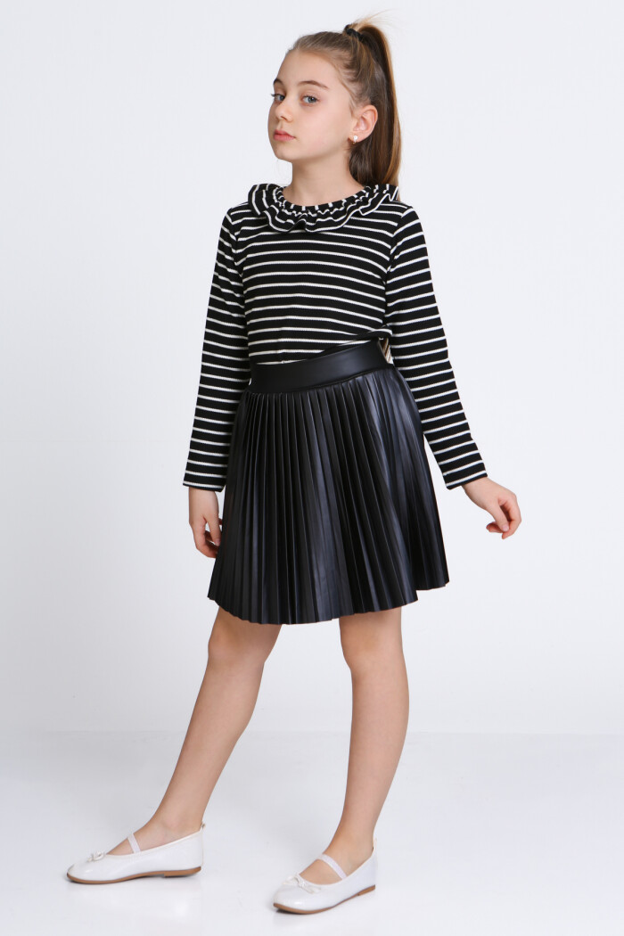 Kız Çocuk Siyah Etekli 3-7 Yaş Takım - 23310-3