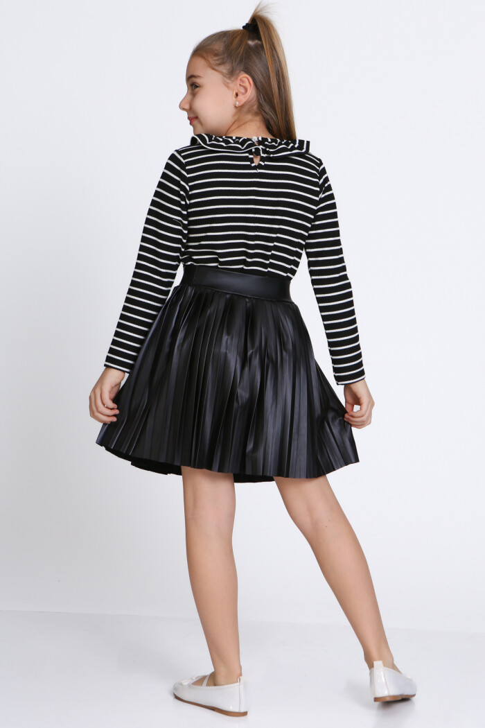 Kız Çocuk Siyah Etekli 3-7 Yaş Takım - 23310-3