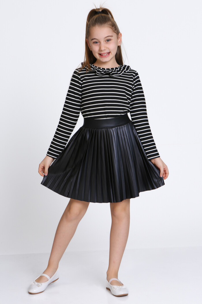 Kız Çocuk Siyah Etekli 3-7 Yaş Takım - 23310-3