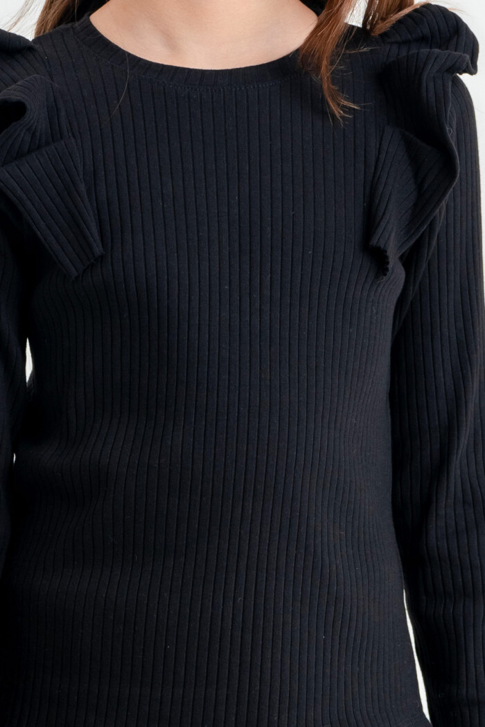 Kız Çocuk Siyah Pileli 4-12 Yaş Badi - 23326-1