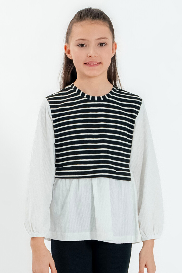 Kız Çocuk Siyah Yelek Modelli 4-12 Yaş Badi - 23332-3