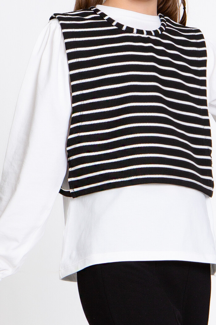 Kız Çocuk Siyah Yelekli 5-9 Yaş Takım - 23315-3