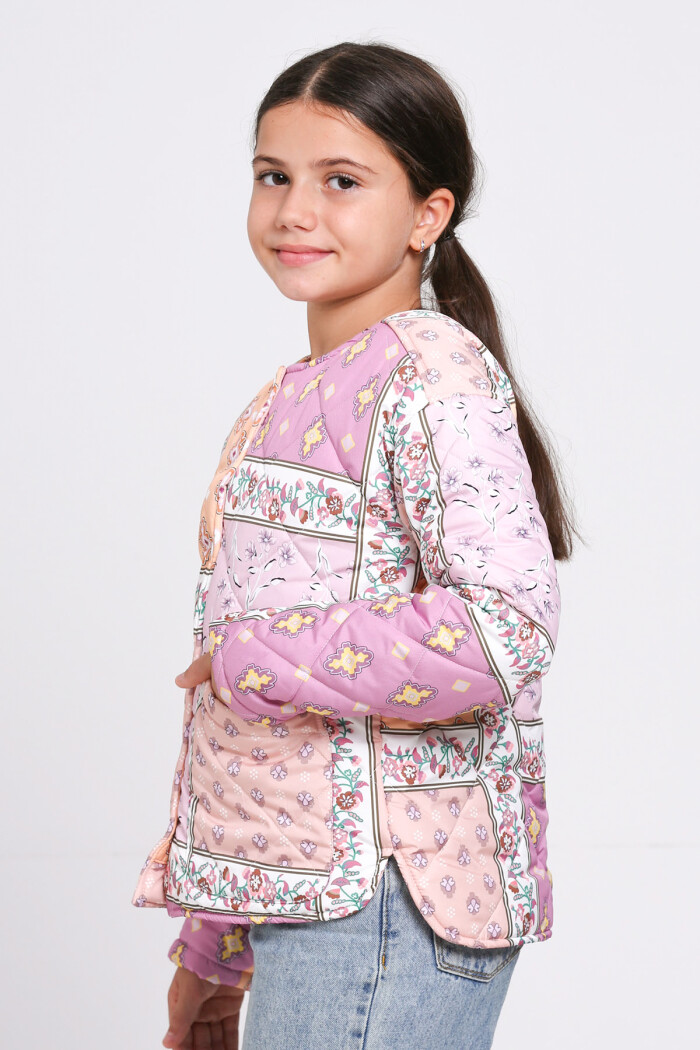 Kız Çocuk Turuncu Kapitone Mevsimlik 7-12 Yaş Mont - 23244-1