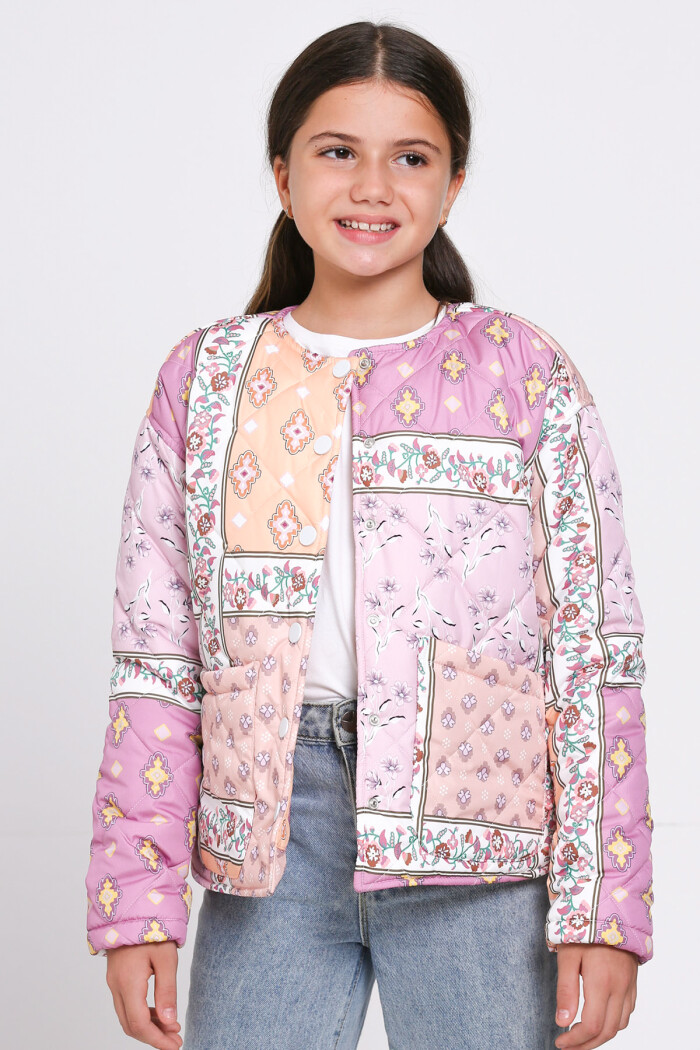 Kız Çocuk Turuncu Kapitone Mevsimlik 7-12 Yaş Mont - 23244-1