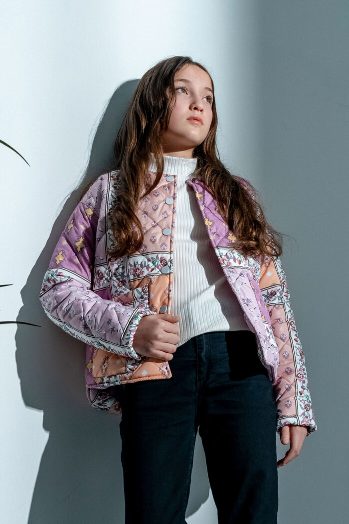 Kız Çocuk Turuncu Kapitone Mevsimlik 7-12 Yaş Mont - 23244-1