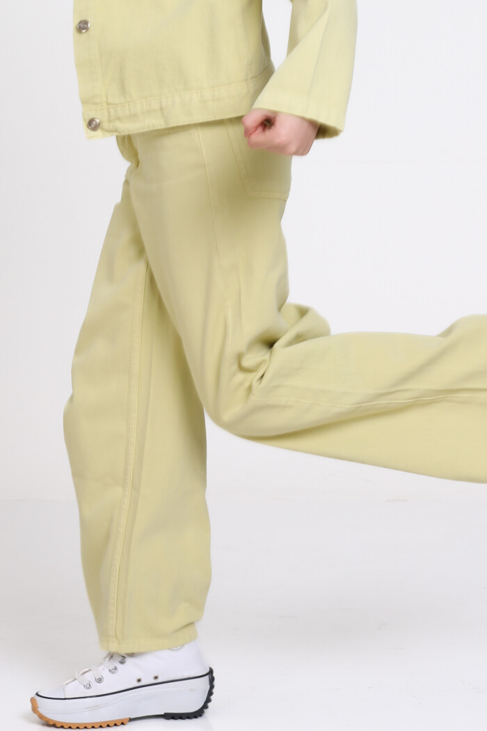 Kız Çocuk Yeşil İspanyol Paça Gabardin 4-12 Yaş Pantolon - 23339-2