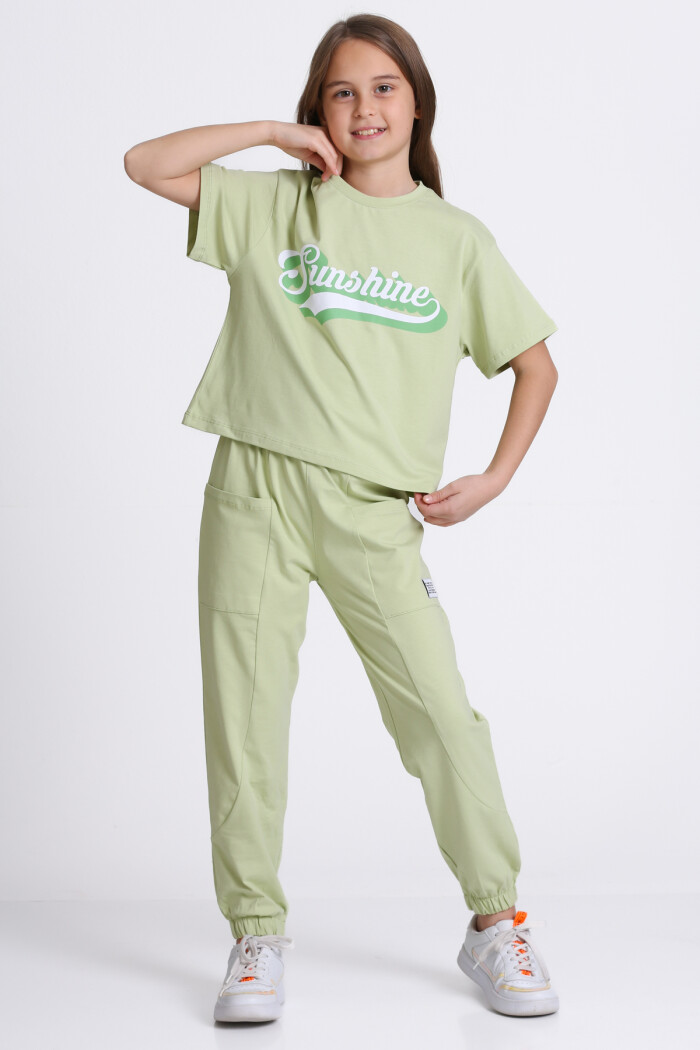 Yeşil Sunshine Baskı 5-9 Yaş Takım - 2403-4
