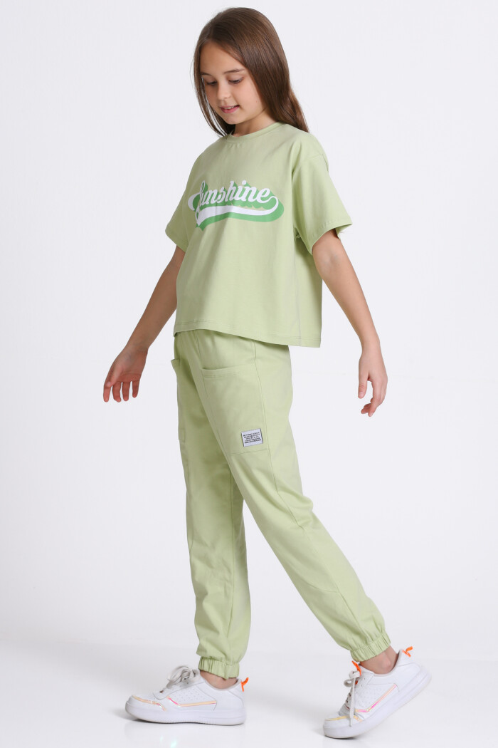 Yeşil Sunshine Baskı 5-9 Yaş Takım - 2403-4