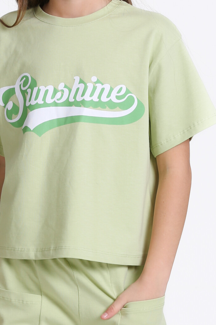 Yeşil Sunshine Baskı 5-9 Yaş Takım - 2403-4