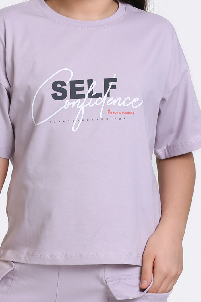 Lila Self Confidence Baskı 8-12 Yaş Takım - 2419-3