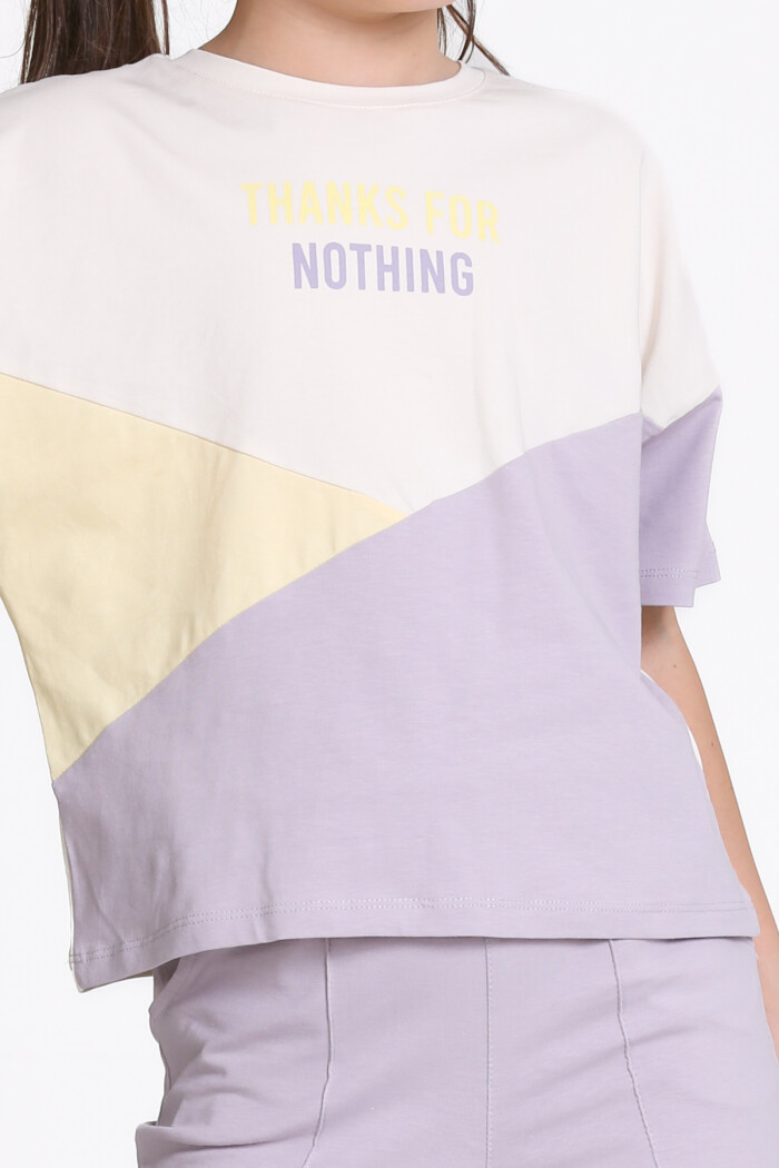 Lila Thanks For Nothing Baskılı 5-9 Yaş Takım - 2451-2