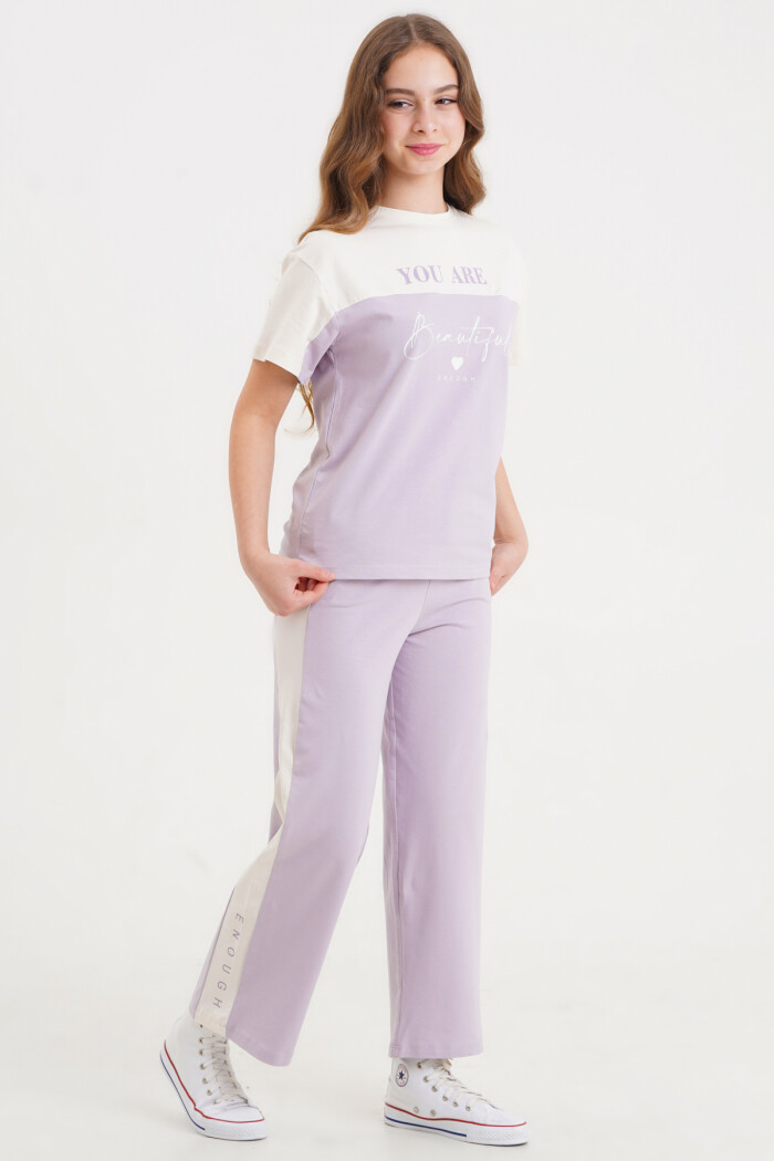 Lila You Are Beautiful Baskı 8-12 Yaş Takım - 2415-2