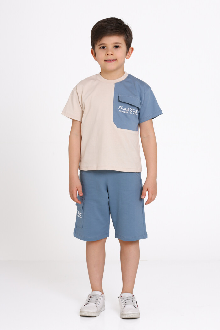 Mavi Friends Trust Baskılı 1-5 Yaş Takım - 2466-3